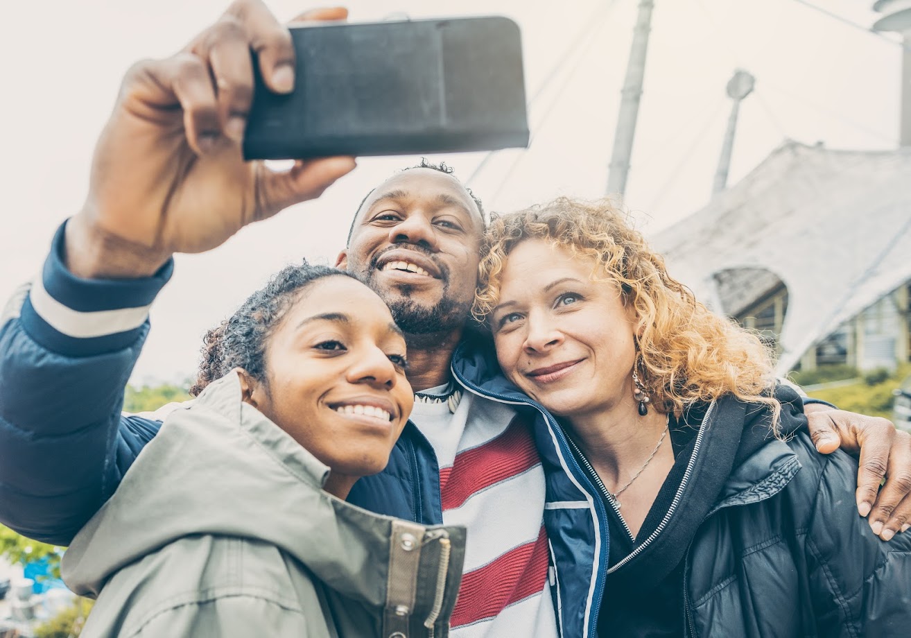 Young people using phone